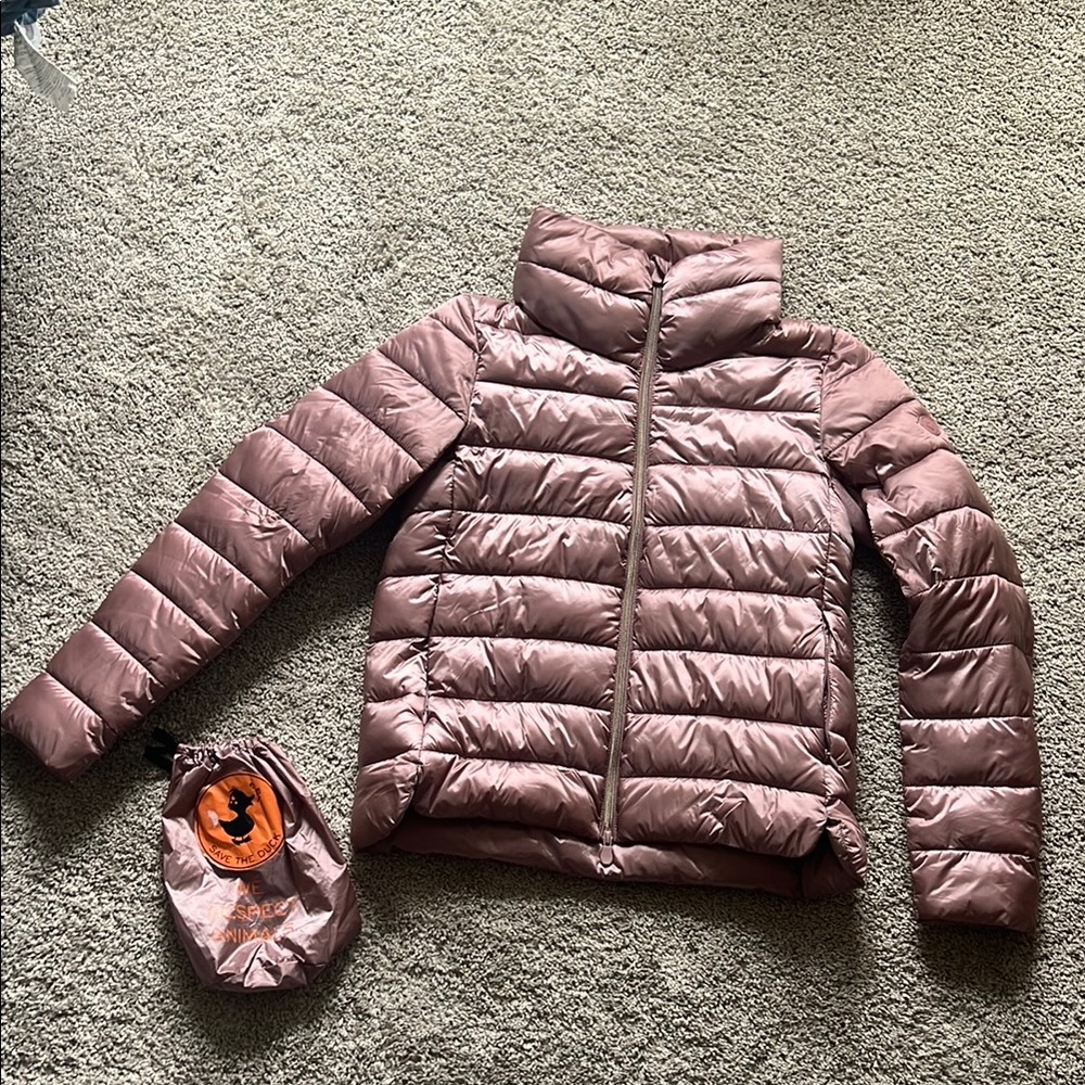 Women's Packable Save the Duck Pink Puffer Jacket - M